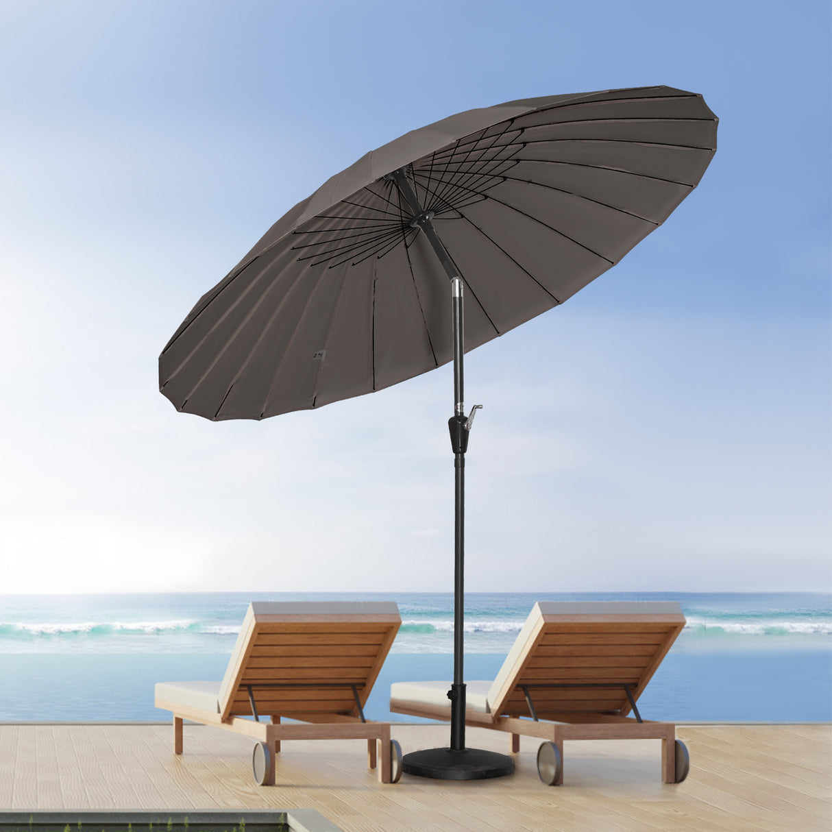 250cm Sonneschirm Sonnenschutz neigbar Rostfrei aus Aluminium, Stahl und Polyester