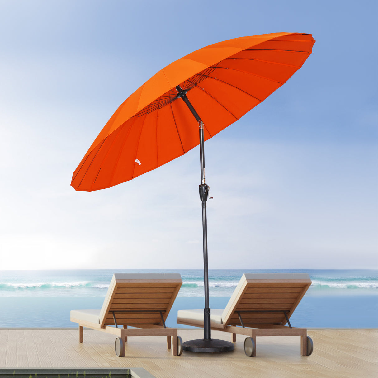 250cm Sonneschirm Sonnenschutz neigbar Rostfrei aus Aluminium, Stahl und Polyester