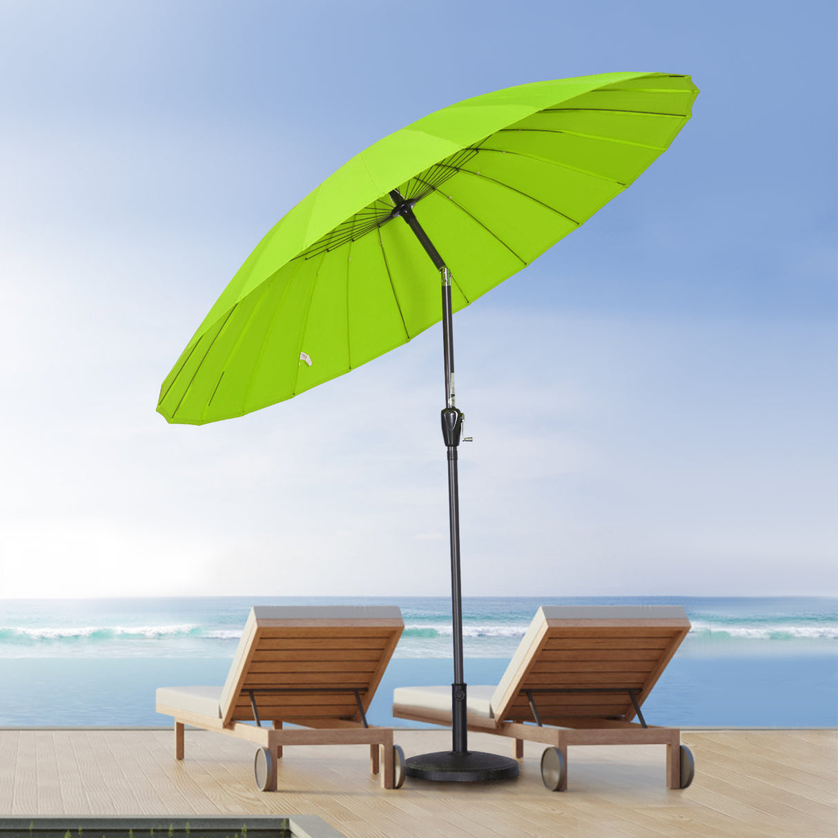 250cm Sonneschirm Sonnenschutz neigbar Rostfrei aus Aluminium, Stahl und Polyester