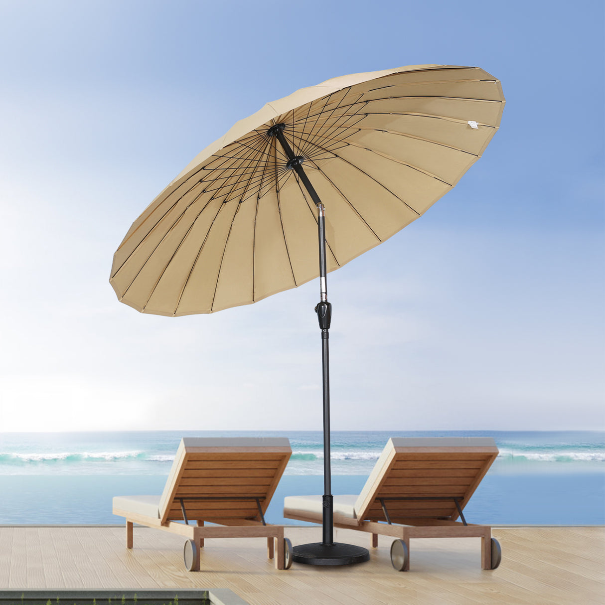 250cm Sonneschirm Sonnenschutz neigbar Rostfrei aus Aluminium, Stahl und Polyester