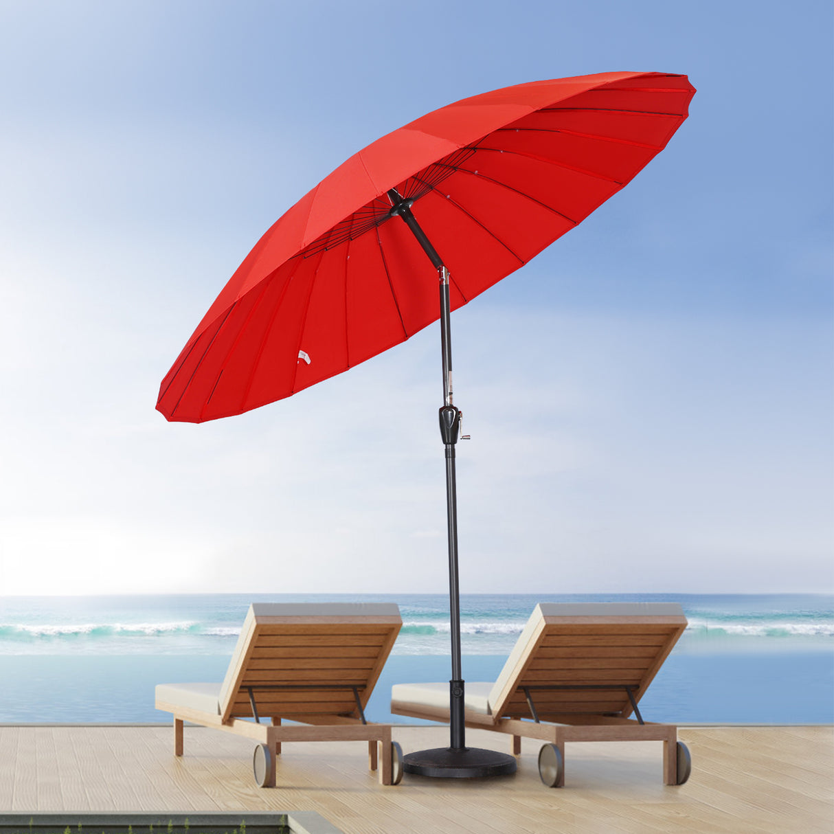 250cm Sonneschirm Sonnenschutz neigbar Rostfrei aus Aluminium, Stahl und Polyester