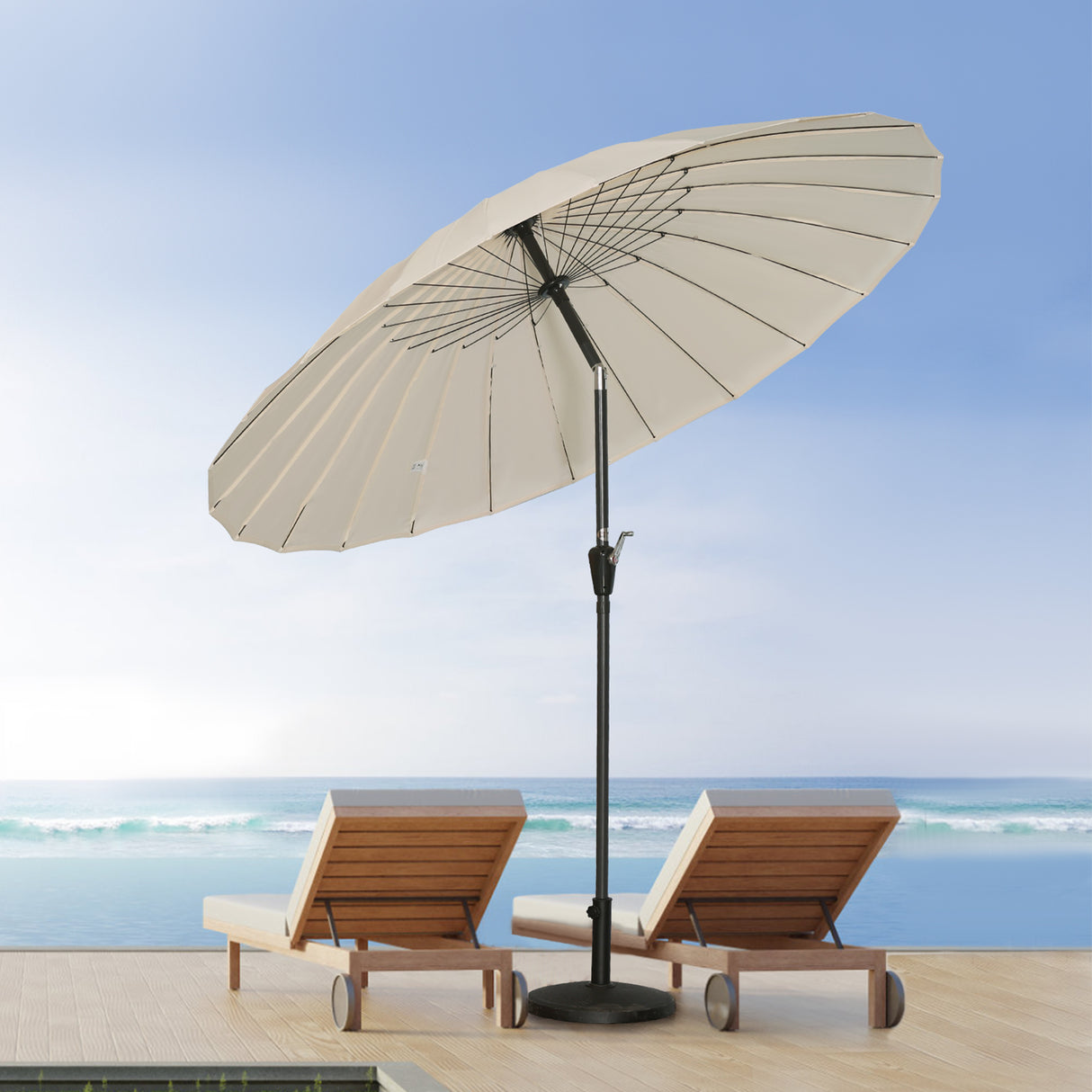 250cm Sonneschirm Sonnenschutz neigbar Rostfrei aus Aluminium, Stahl und Polyester