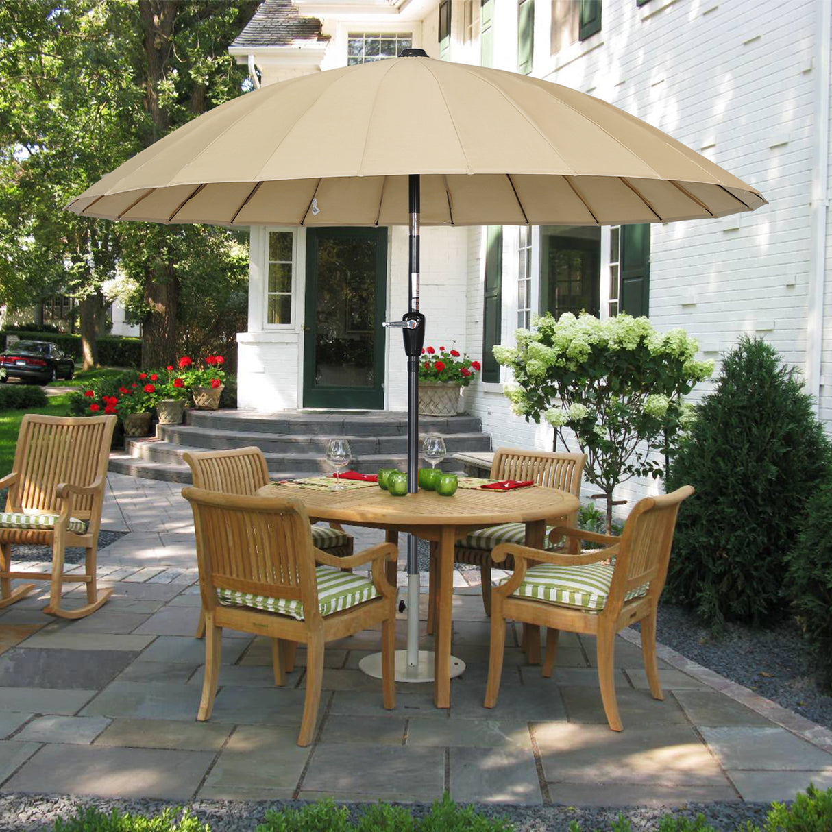 250cm Sonneschirm Sonnenschutz neigbar Rostfrei aus Aluminium, Stahl und Polyester