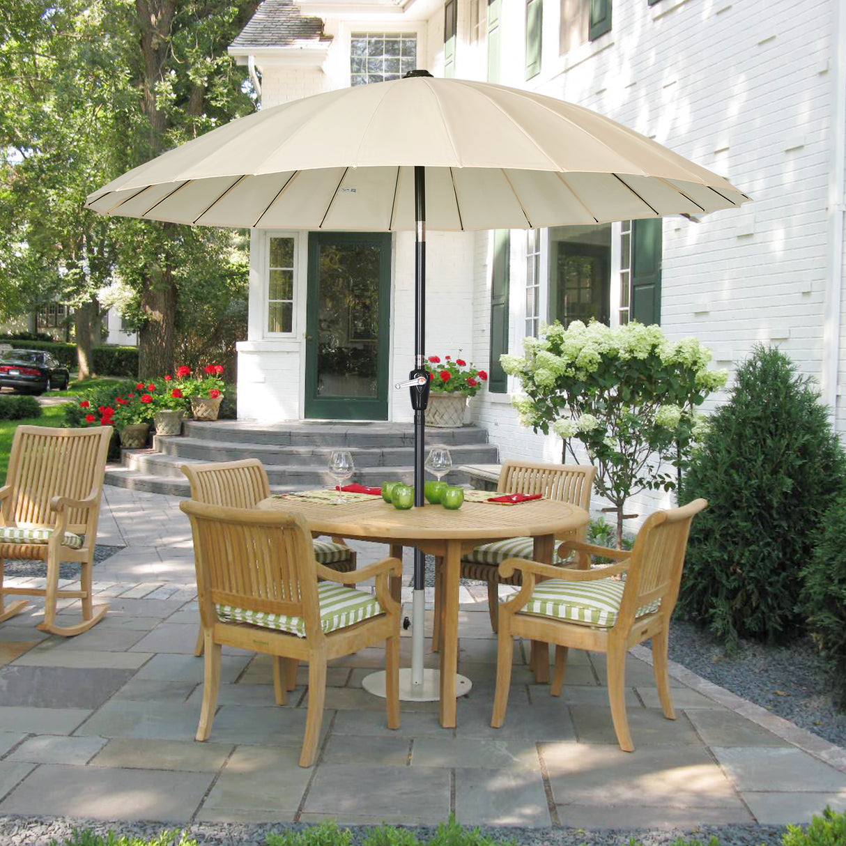 250cm Sonneschirm Sonnenschutz neigbar Rostfrei aus Aluminium, Stahl und Polyester