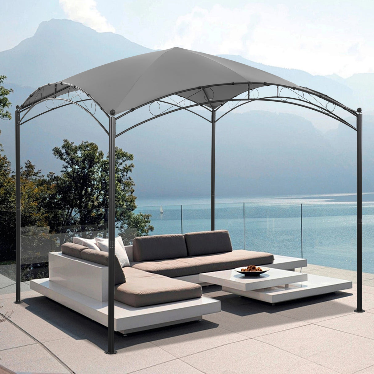 Angel living Gartenpavillon 2.5x2.5M, Wasserabweisend und UV-bestandig Pavillon, Ideal fur Freizeit und Partys