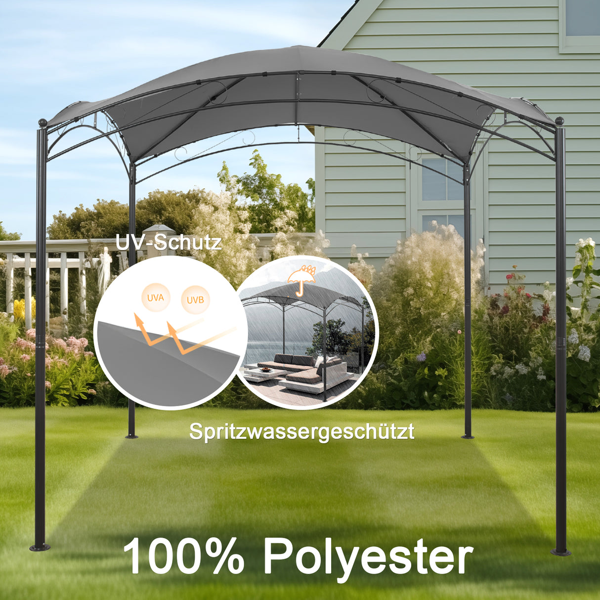 Angel living Gartenpavillon 2.5x2.5M, Wasserabweisend und UV-bestandig Pavillon, Ideal fur Freizeit und Partys