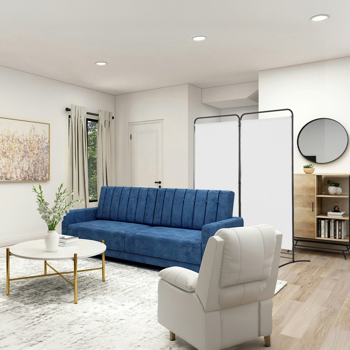 Angel Living Paravent 2 Teilig Klappbar Raumteiler für Büros, Balkon,Schlafzimmer,Außengarten, 162cm x 180cm