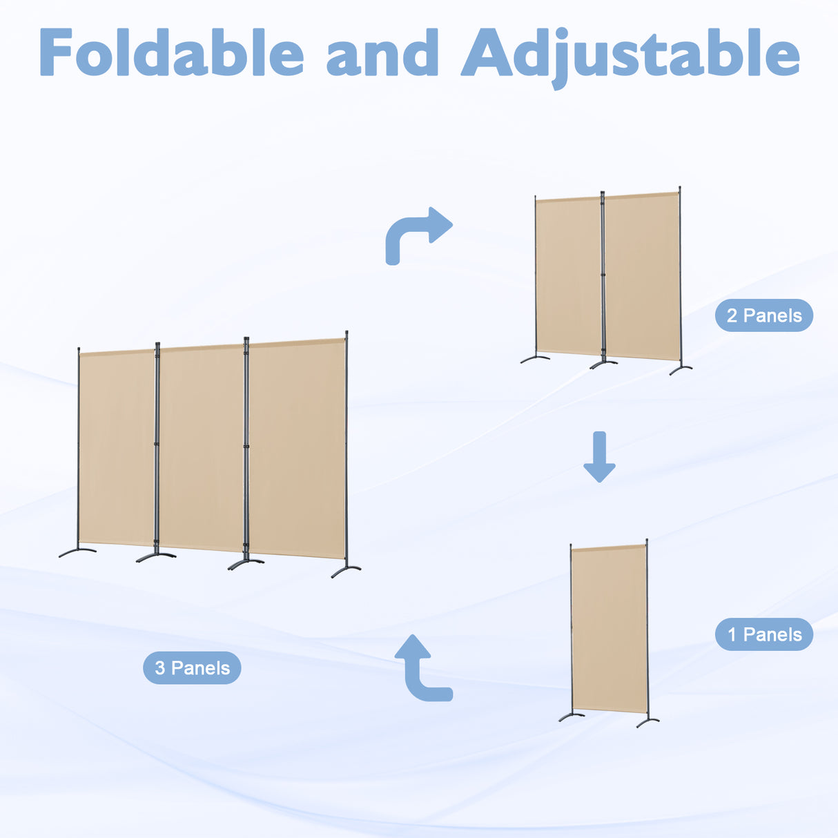 Paravent Raumteiler Outdoor Sichtschutz 243 x 169 cm, 3 Paneele