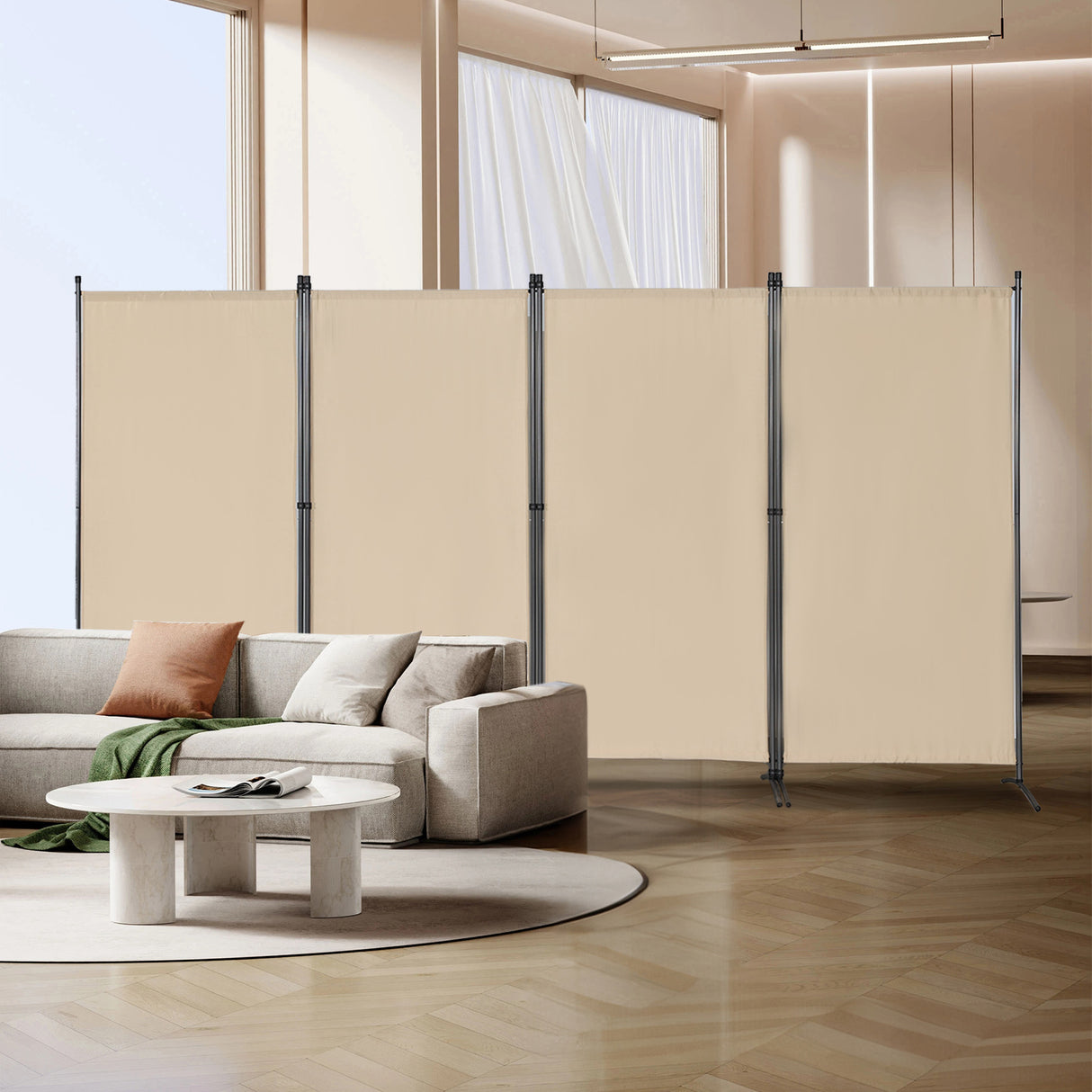 Paravent 4tlg 324X169CM Sichtschutz Balkonbespannung Balkonsichtschutz Paravent Raumteiler Trennwand