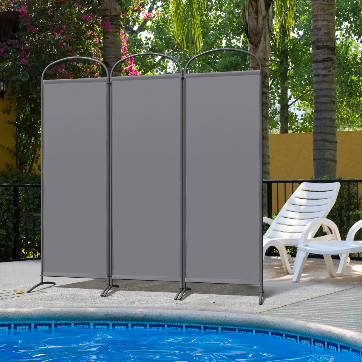 Paravent 3tlg 168X185CM Bogenparavent Sichtschutz Raumteiler
