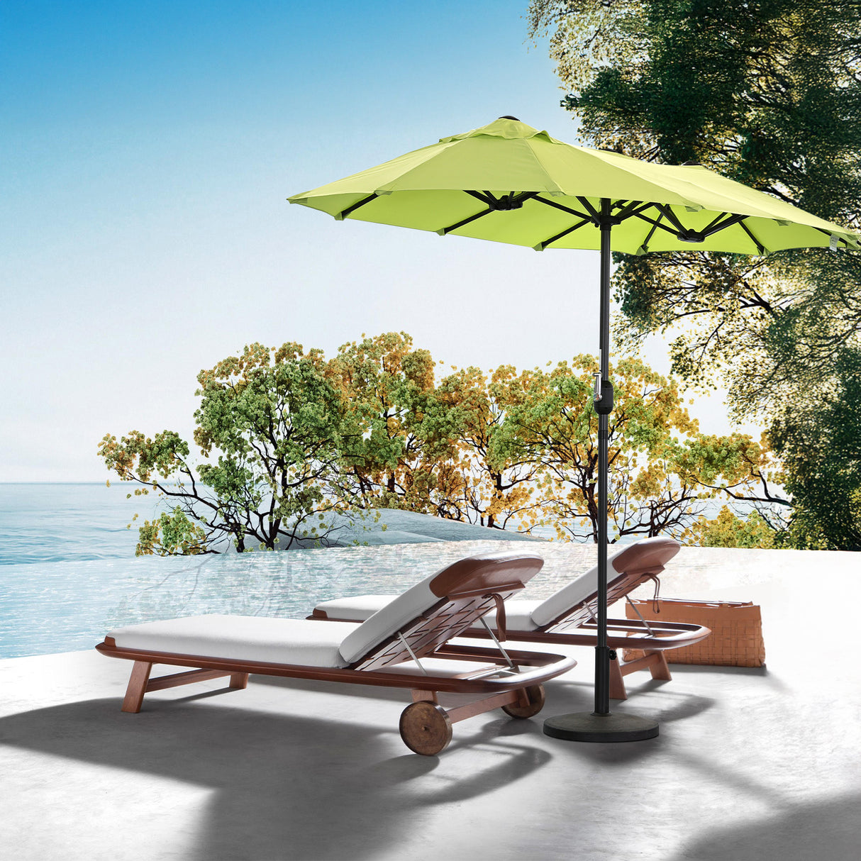 Angel Living Doppelsonnenschirm mit kurbel Groß Sonnenschirm Marktschirm für Terrasse,Balkon & Garten UPF 50+