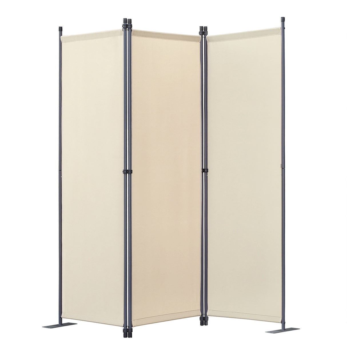 Angel Living Paravent 3tlg Sichtschutz,Faltbildschirm Raumteiler Sichtschutz aus Stahl und Polyester