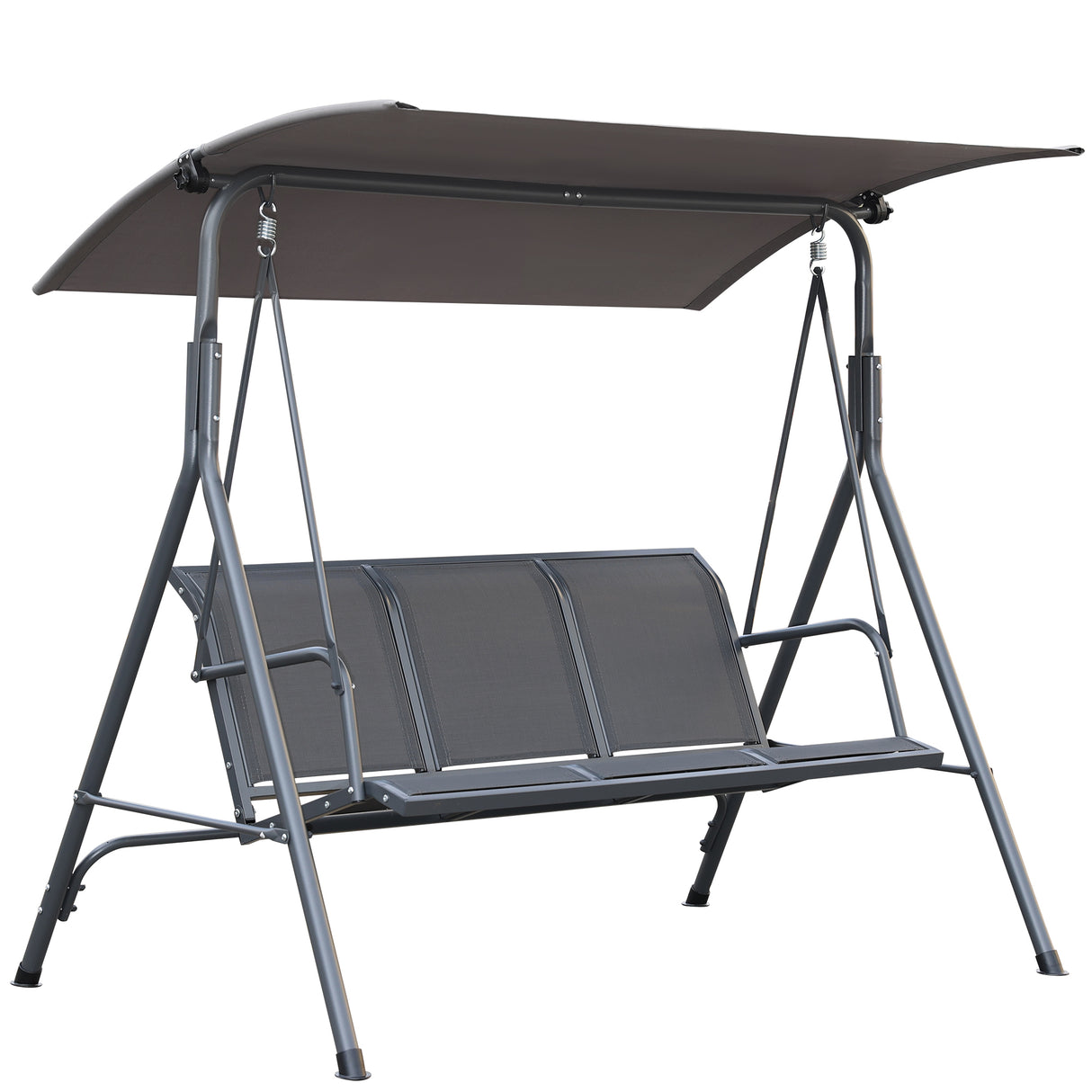 Angel Living Hollywoodschaukel Gartenschaukel 3 Sitzer mit Sonnenschutz aus Stahl Grau