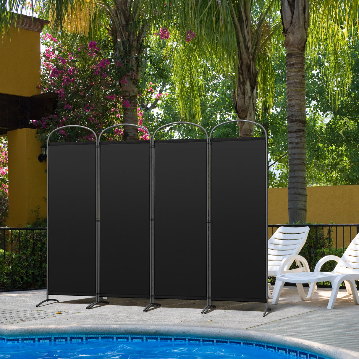 Angel Living Paravent 4tlg 225X185CM Bogenparavent Sichtschutz Raumteiler