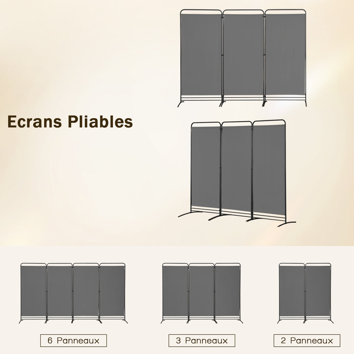 Angel Living Paravent 4 Teilig Klappbar Raumteiler für Büros, Balkon,Schlafzimmer,Außengarten,243cm x 180cm