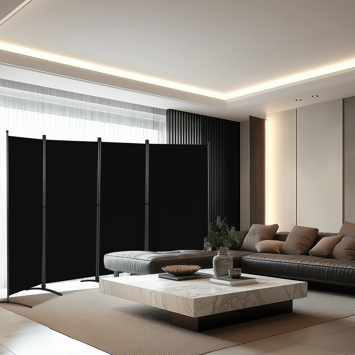 Paravent 4tlg 324X169CM Sichtschutz Balkonbespannung Balkonsichtschutz Paravent Raumteiler Trennwand