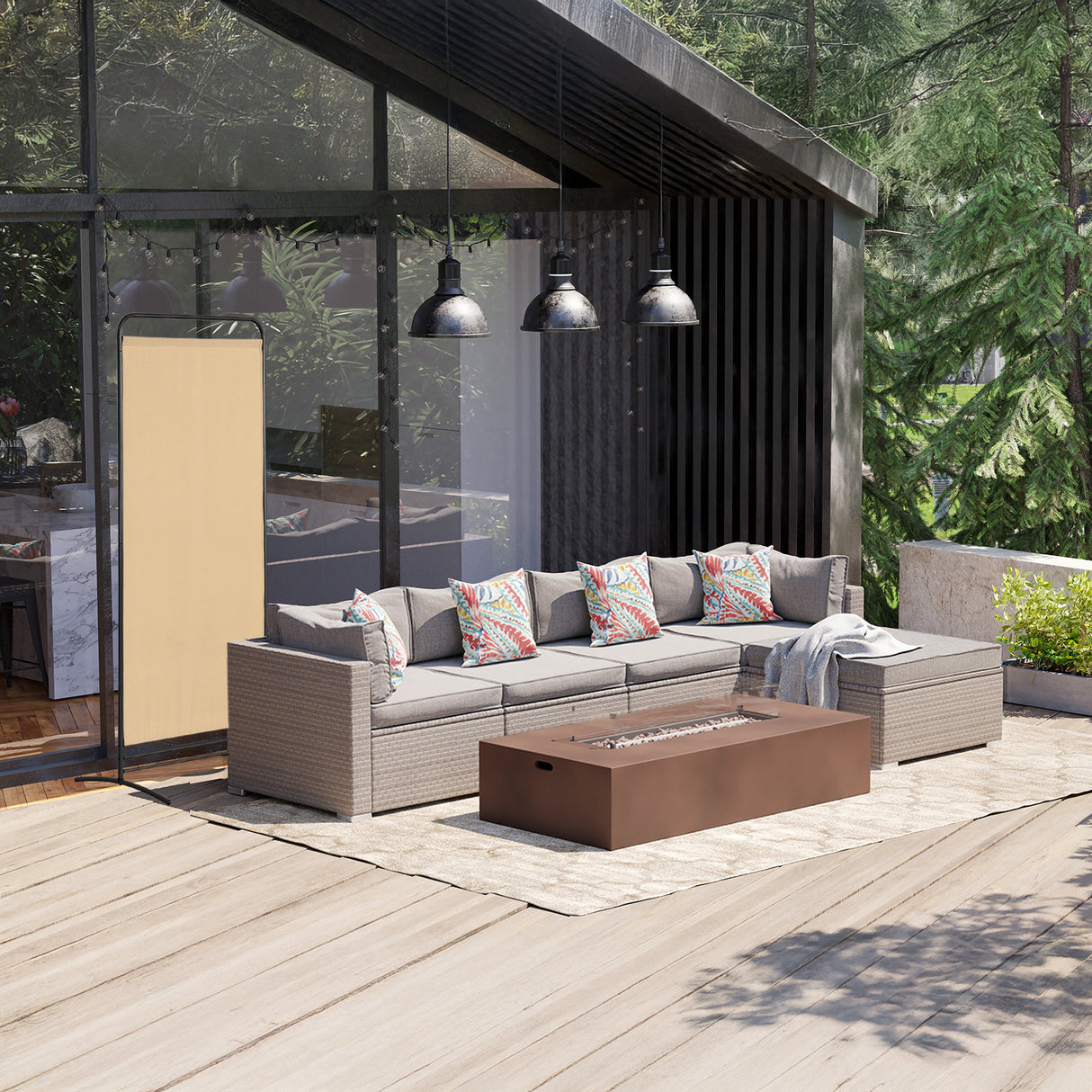 Angel Living 1-teiliger faltbarer Raum-Teiler, freistehender Privatsphäre-Schirm für Büros, Balkon, Schlafzimmer, Garten im Freien, 81cm x 180cm