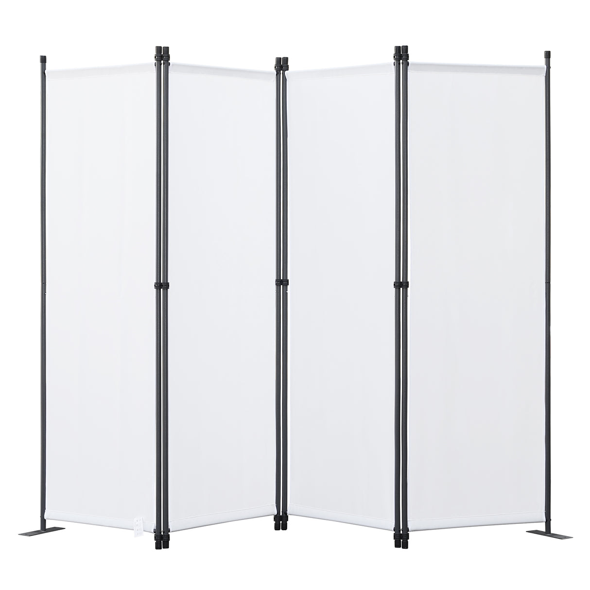 Paravent 4tlg Sichtschutz,Faltbildschirm Raumteiler Sichtschutz aus Stahl und Polyester