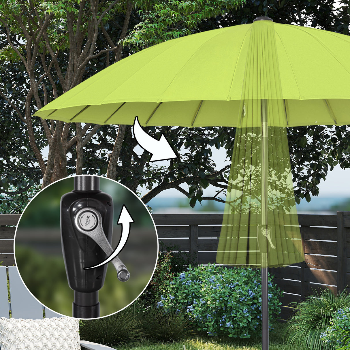 250cm Sonneschirm Sonnenschutz neigbar Rostfrei aus Aluminium, Stahl und Polyester