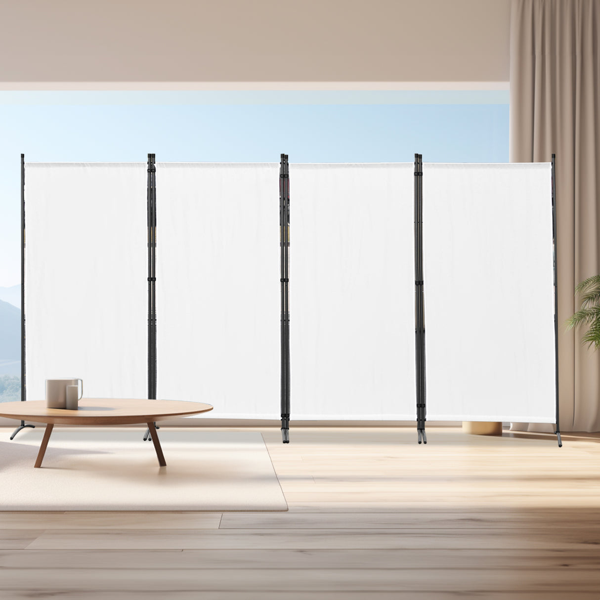 Paravent 4tlg 324X169CM Sichtschutz Balkonbespannung Balkonsichtschutz Paravent Raumteiler Trennwand