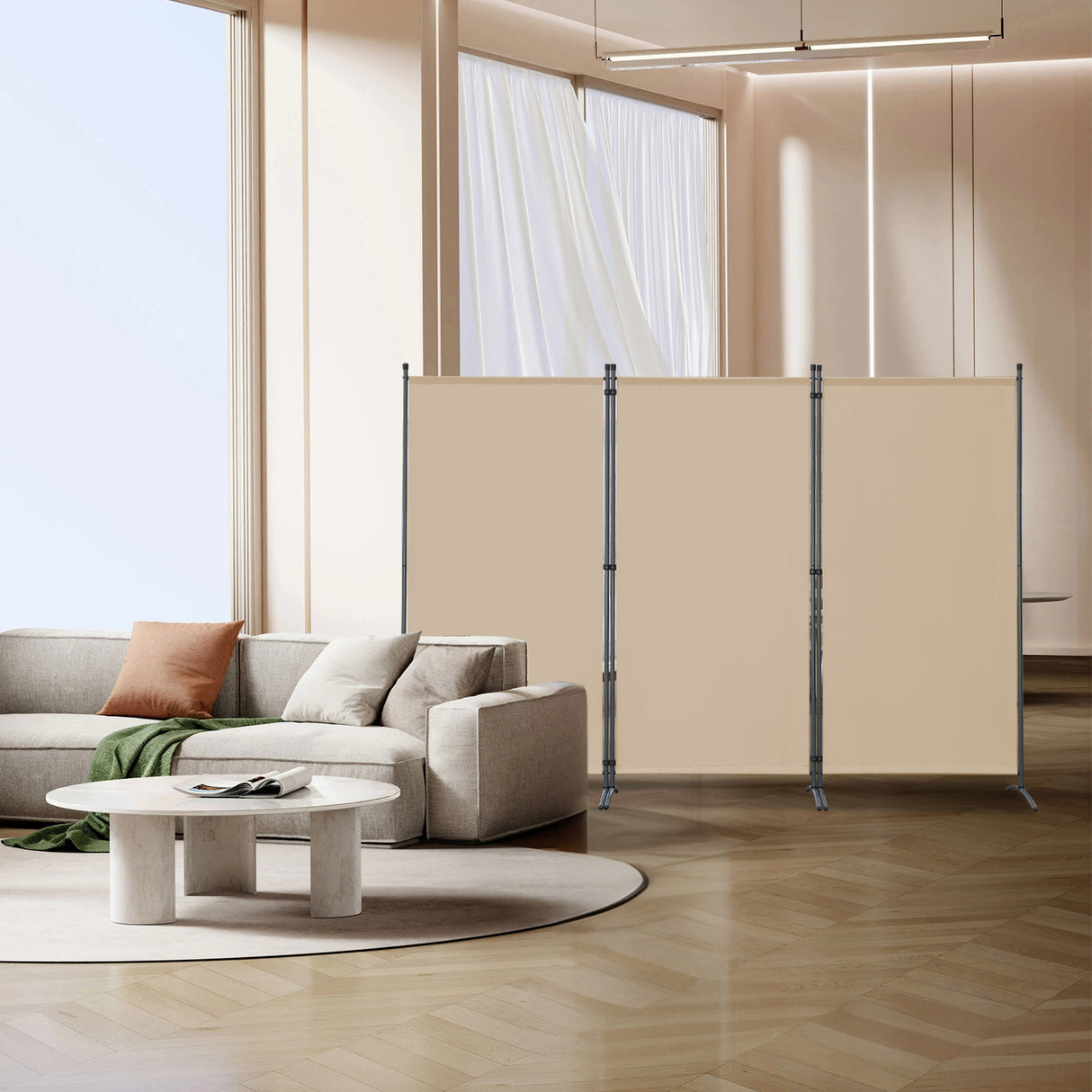 Paravent Raumteiler Outdoor Sichtschutz 243 x 169 cm, 3 Paneele