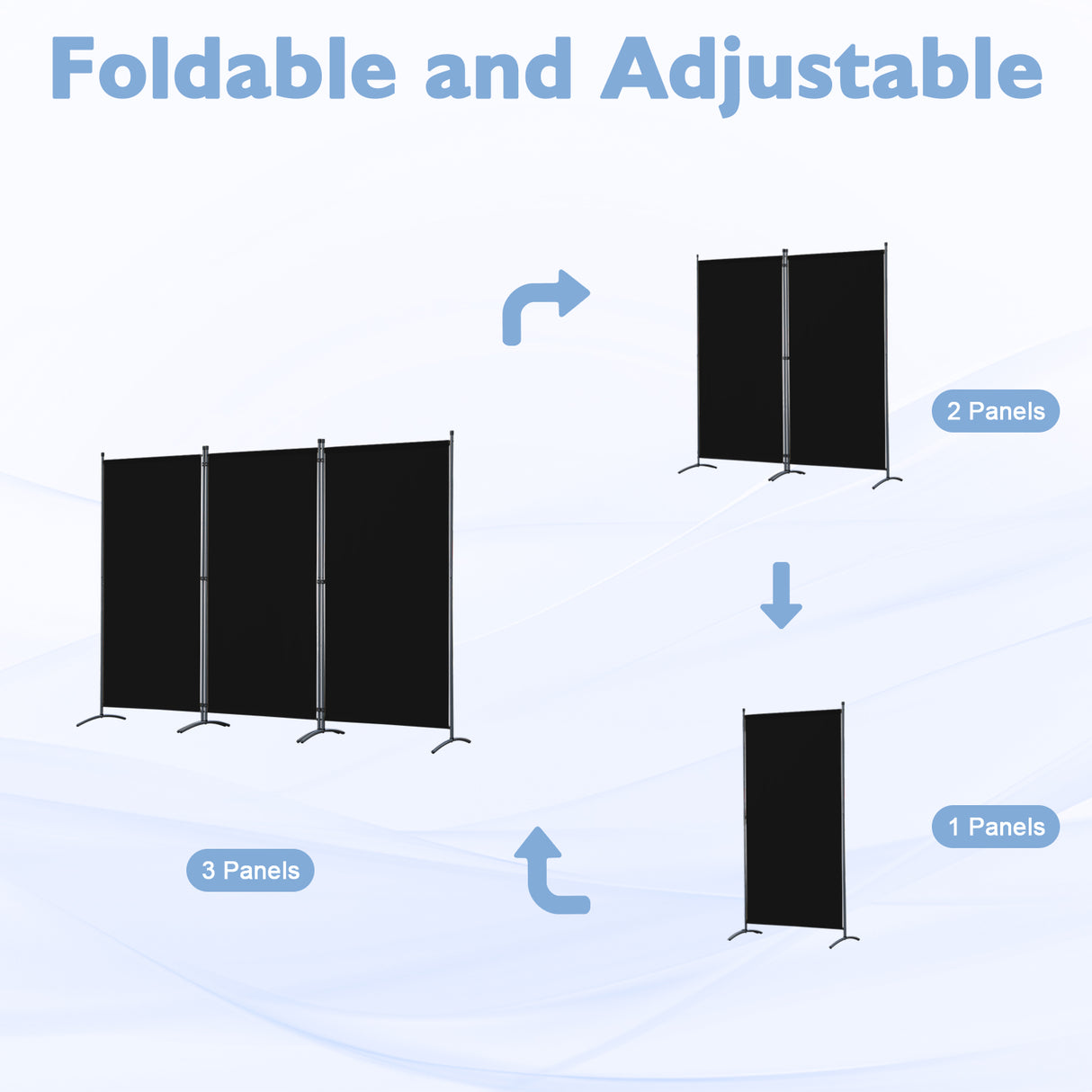 Paravent Raumteiler Outdoor Sichtschutz 243 x 169 cm, 3 Paneele