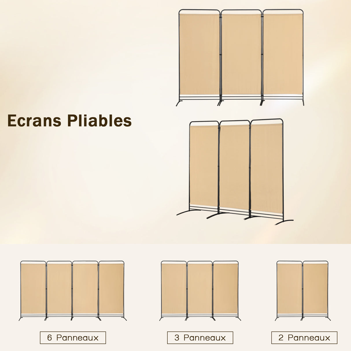 Angel Living Paravent 4 Teilig Klappbar Raumteiler für Büros, Balkon,Schlafzimmer,Außengarten,243cm x 180cm