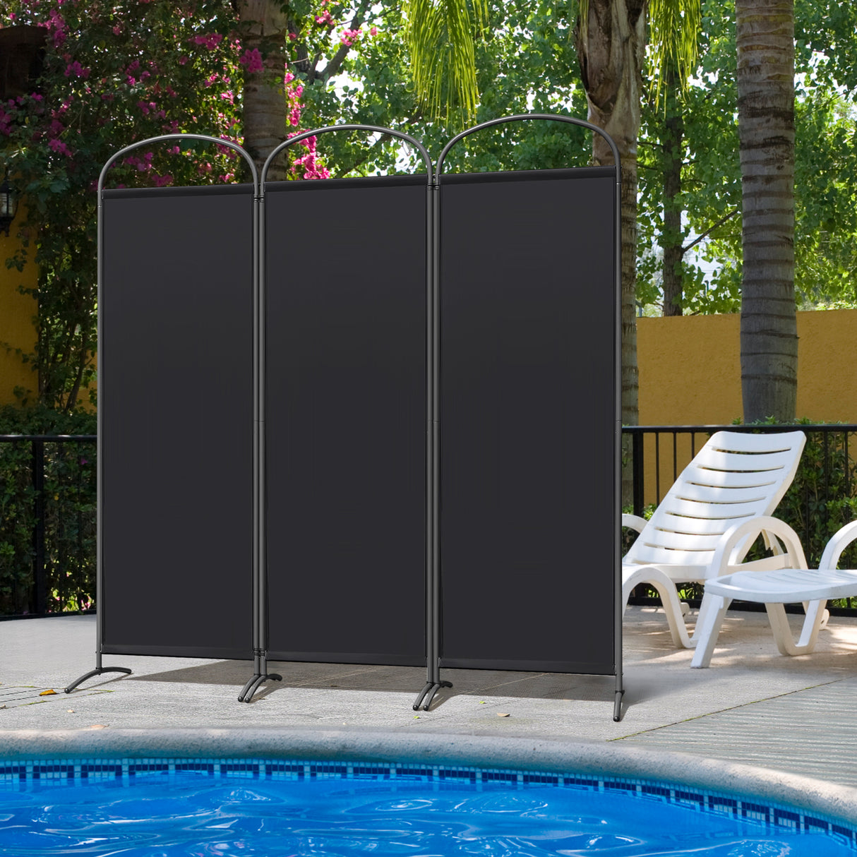 Paravent 3tlg 168X185CM Bogenparavent Sichtschutz Raumteiler