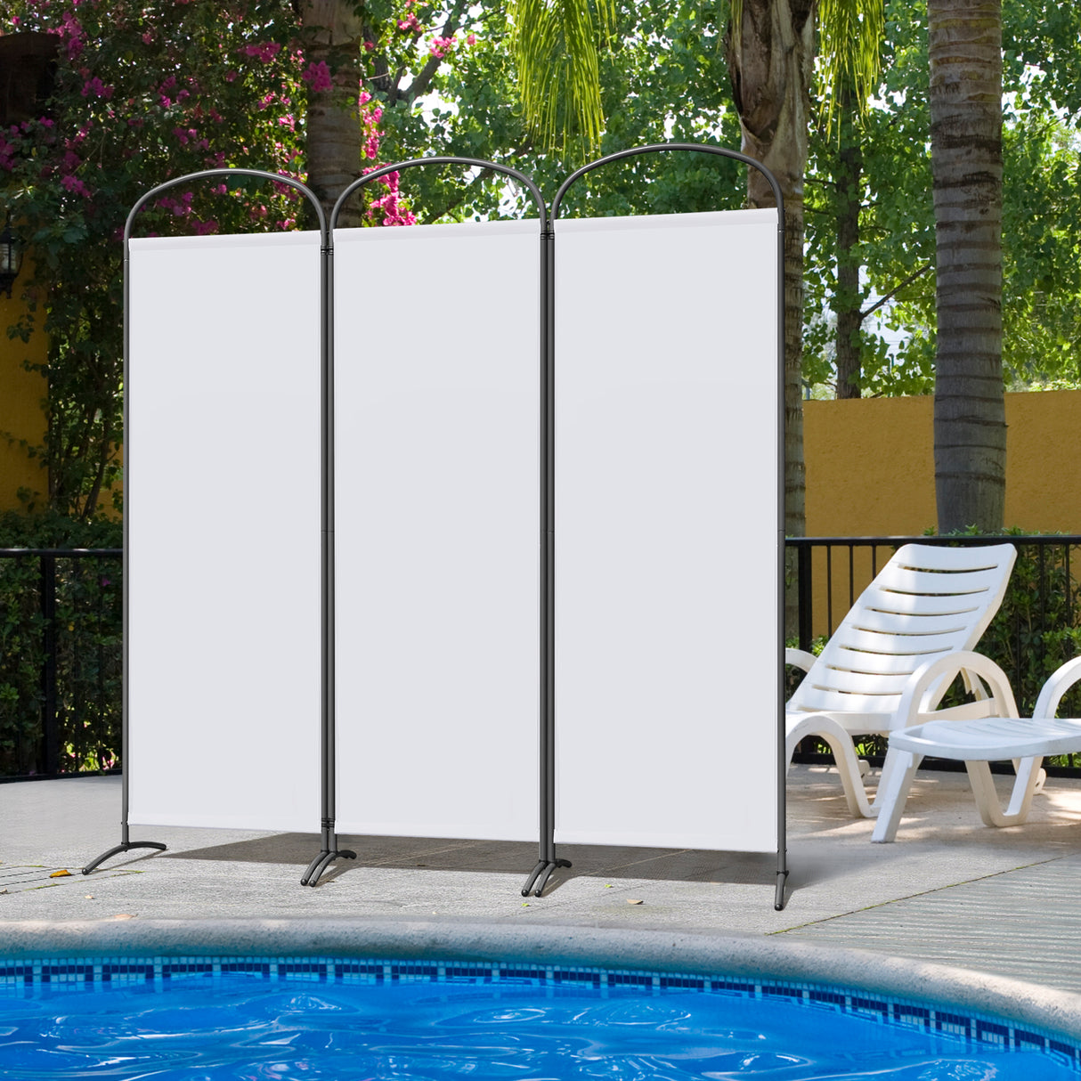 Paravent 3tlg 168X185CM Bogenparavent Sichtschutz Raumteiler
