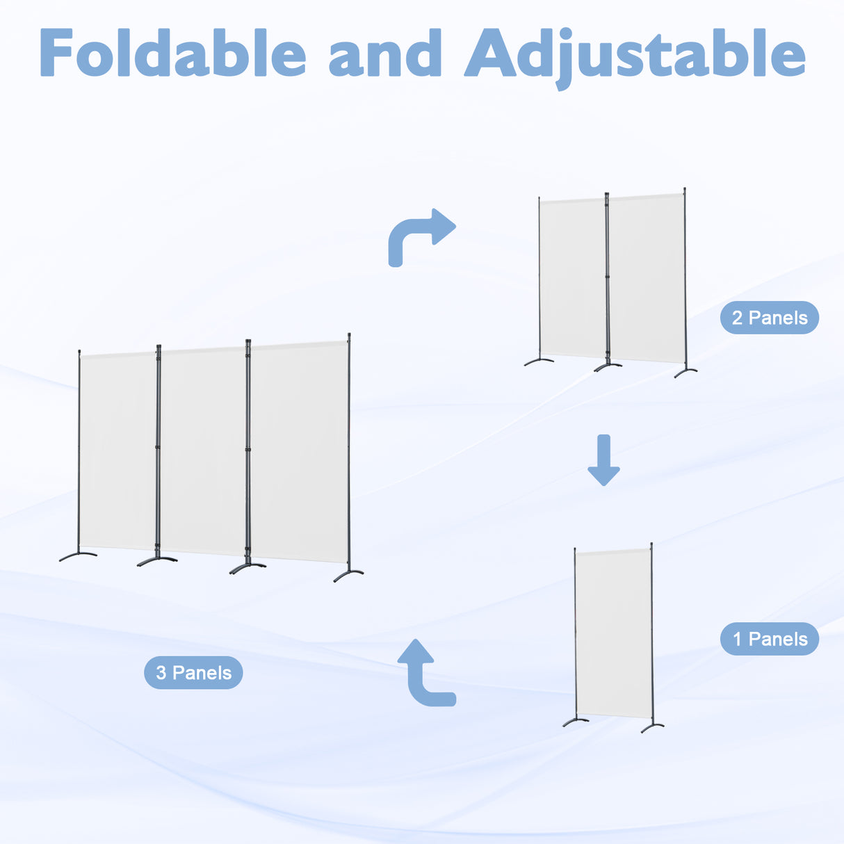Paravent Raumteiler Outdoor Sichtschutz 243 x 169 cm, 3 Paneele