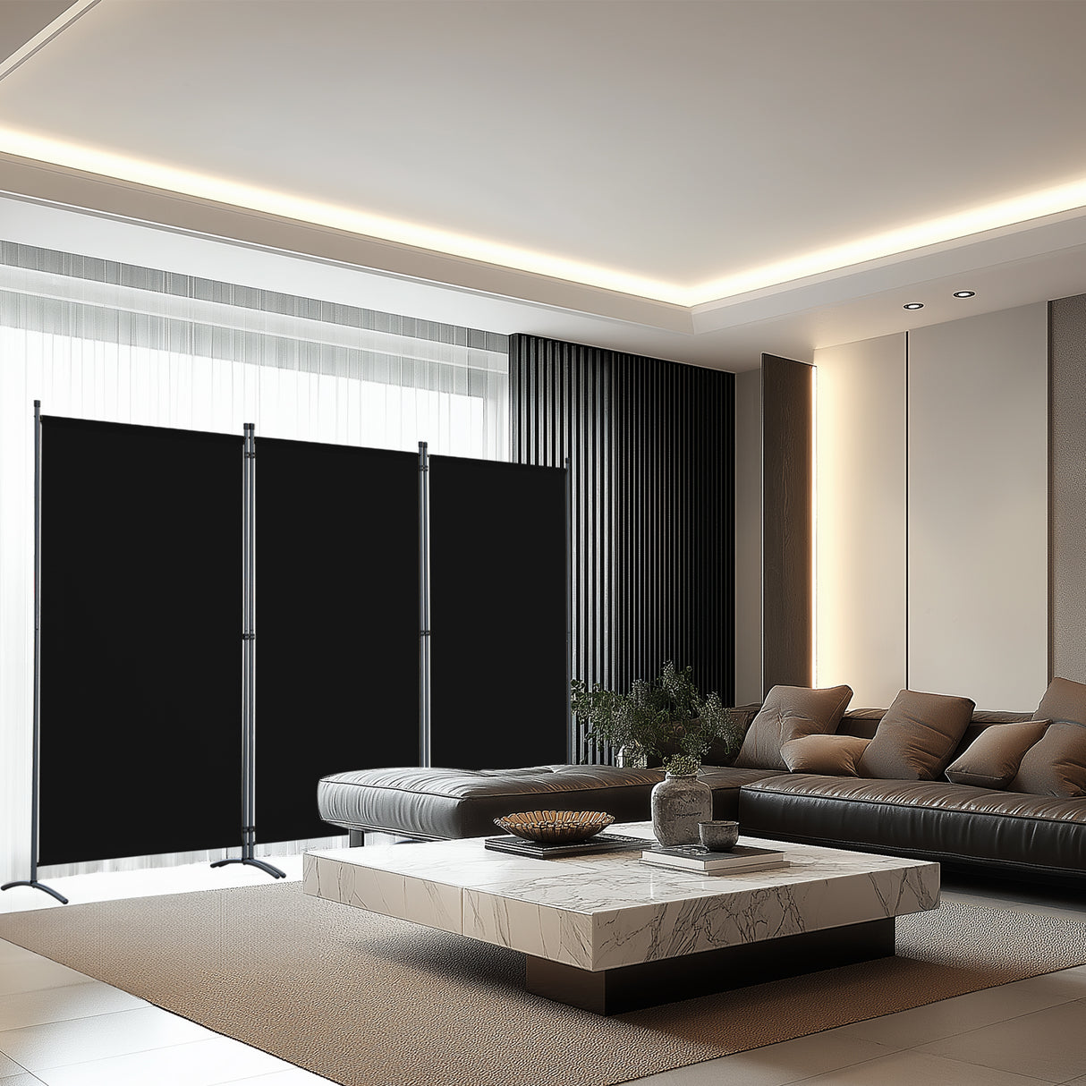 Paravent Raumteiler Outdoor Sichtschutz 243 x 169 cm, 3 Paneele