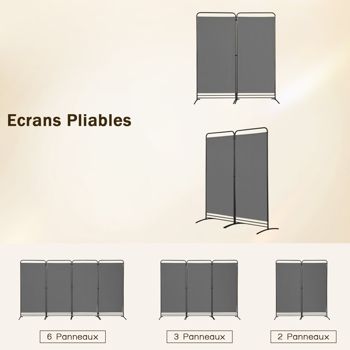 Angel Living Paravent 2 Teilig Klappbar Raumteiler für Büros, Balkon,Schlafzimmer,Außengarten, 162cm x 180cm