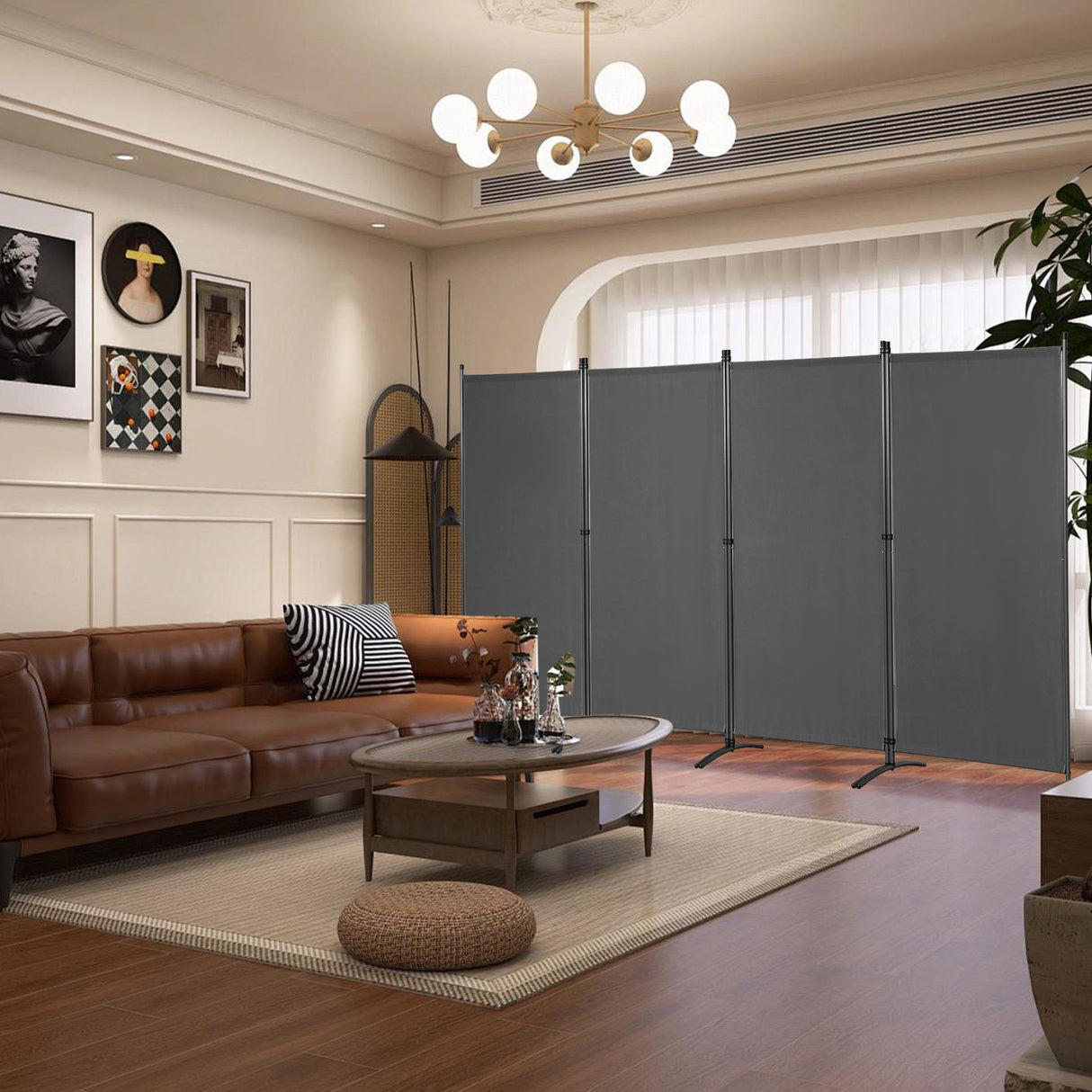 Paravent 4tlg 324X169CM Sichtschutz Balkonbespannung Balkonsichtschutz Paravent Raumteiler Trennwand