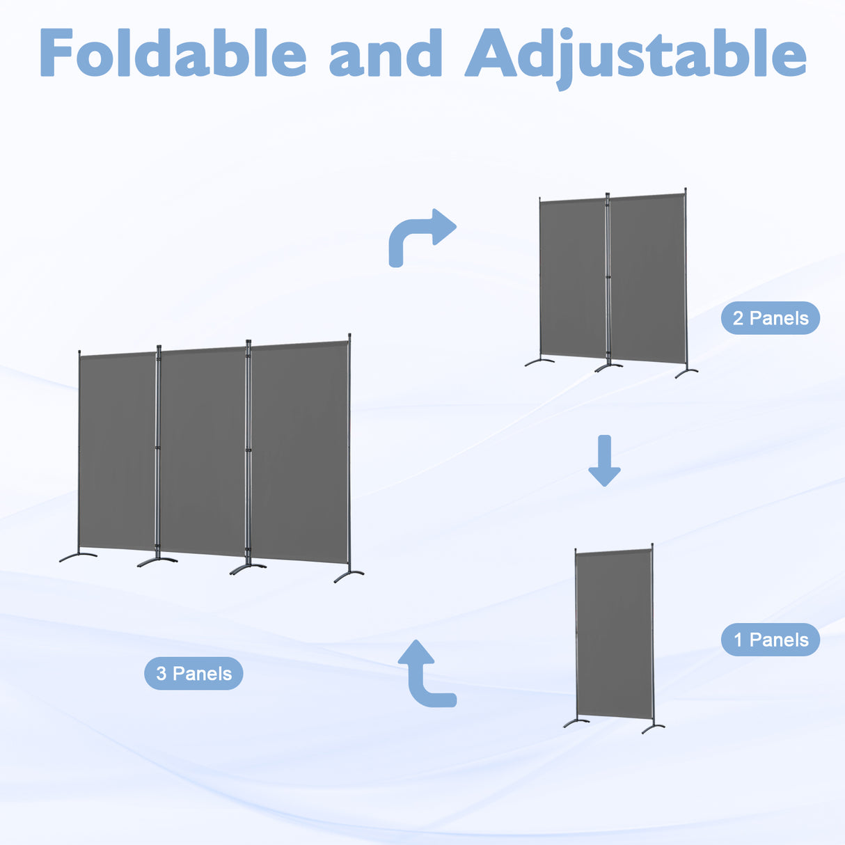 Paravent Raumteiler Outdoor Sichtschutz 243 x 169 cm, 3 Paneele