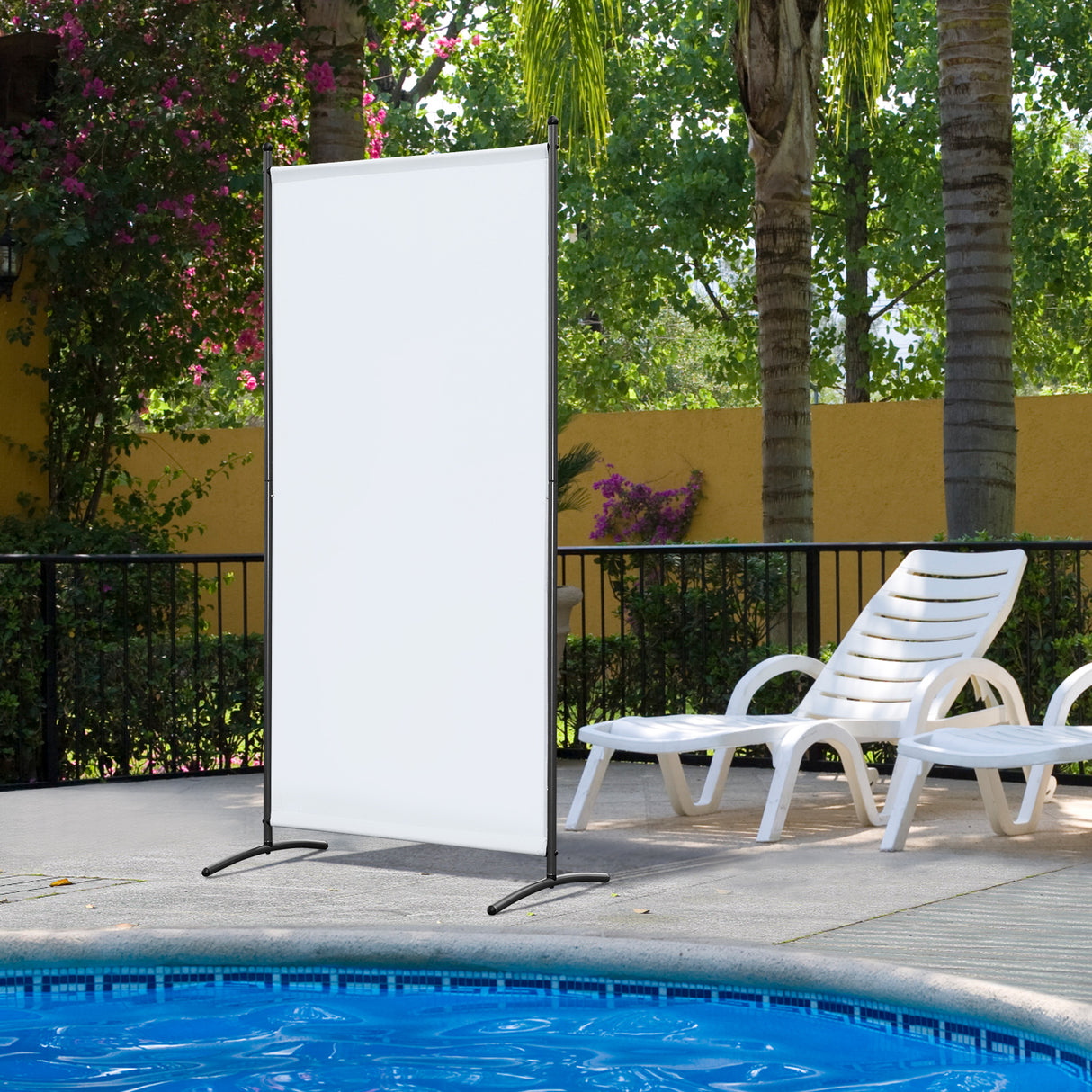 Paravent 80X180CM Raumteiler Sichtschutz aus Stahl und Polyester