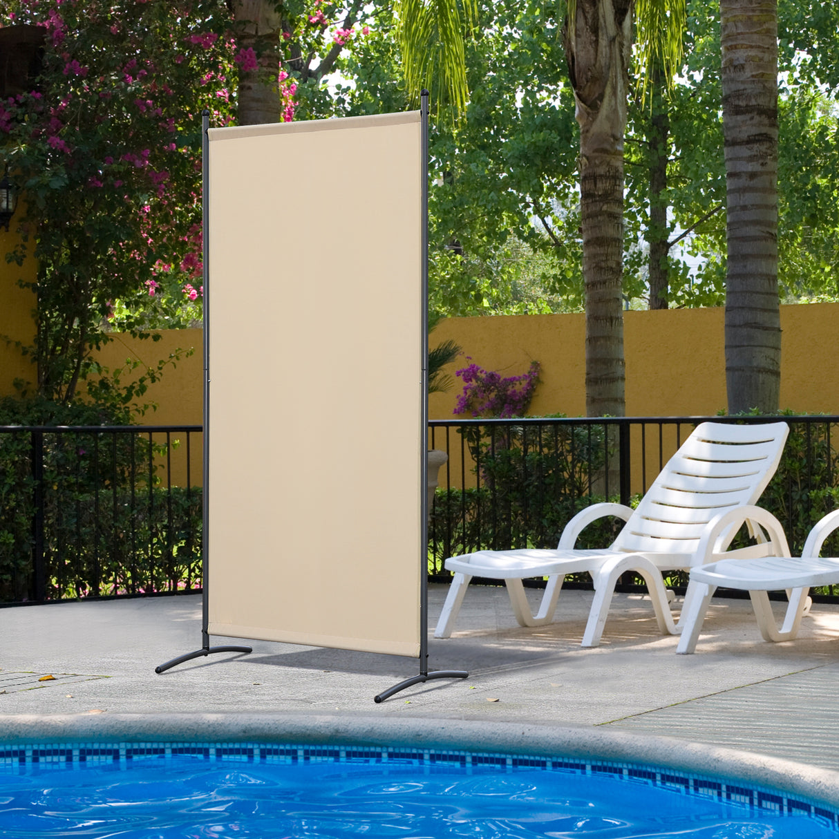Paravent 80X180CM Raumteiler Sichtschutz aus Stahl und Polyester
