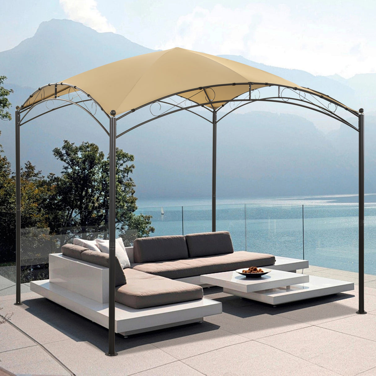 Angel living Gartenpavillon 2.5x2.5M, Wasserabweisend und UV-bestandig Pavillon, Ideal fur Freizeit und Partys