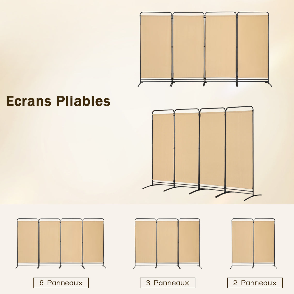 Angel Living Paravent 4 Teilig Klappbar Raumteiler für Büros, Balkon,Schlafzimmer,Außengarten, 324cm x 180cm