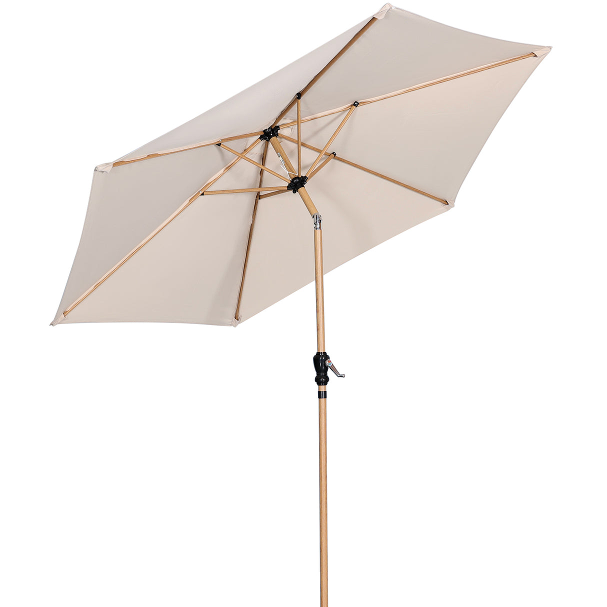 Angel Living Sonnenschirm Ø 300 cm Gartenschirm Marktschirm Terrassenschirm Taupe Rund Sonneschirm Sonnenschutz aus Aluminium und Polyester UV50+ (Cremegelb)