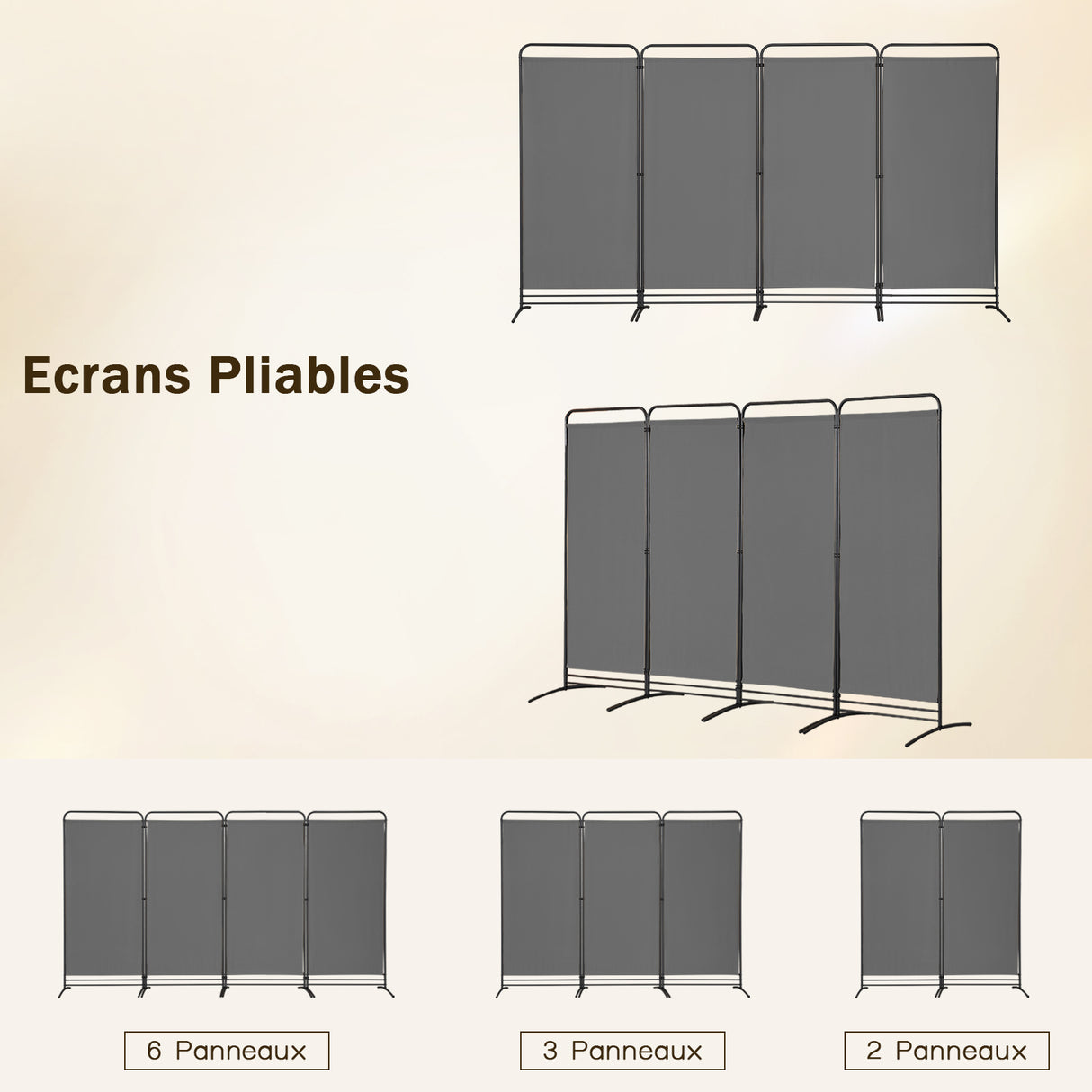 Angel Living Paravent 4 Teilig Klappbar Raumteiler für Büros, Balkon,Schlafzimmer,Außengarten, 324cm x 180cm