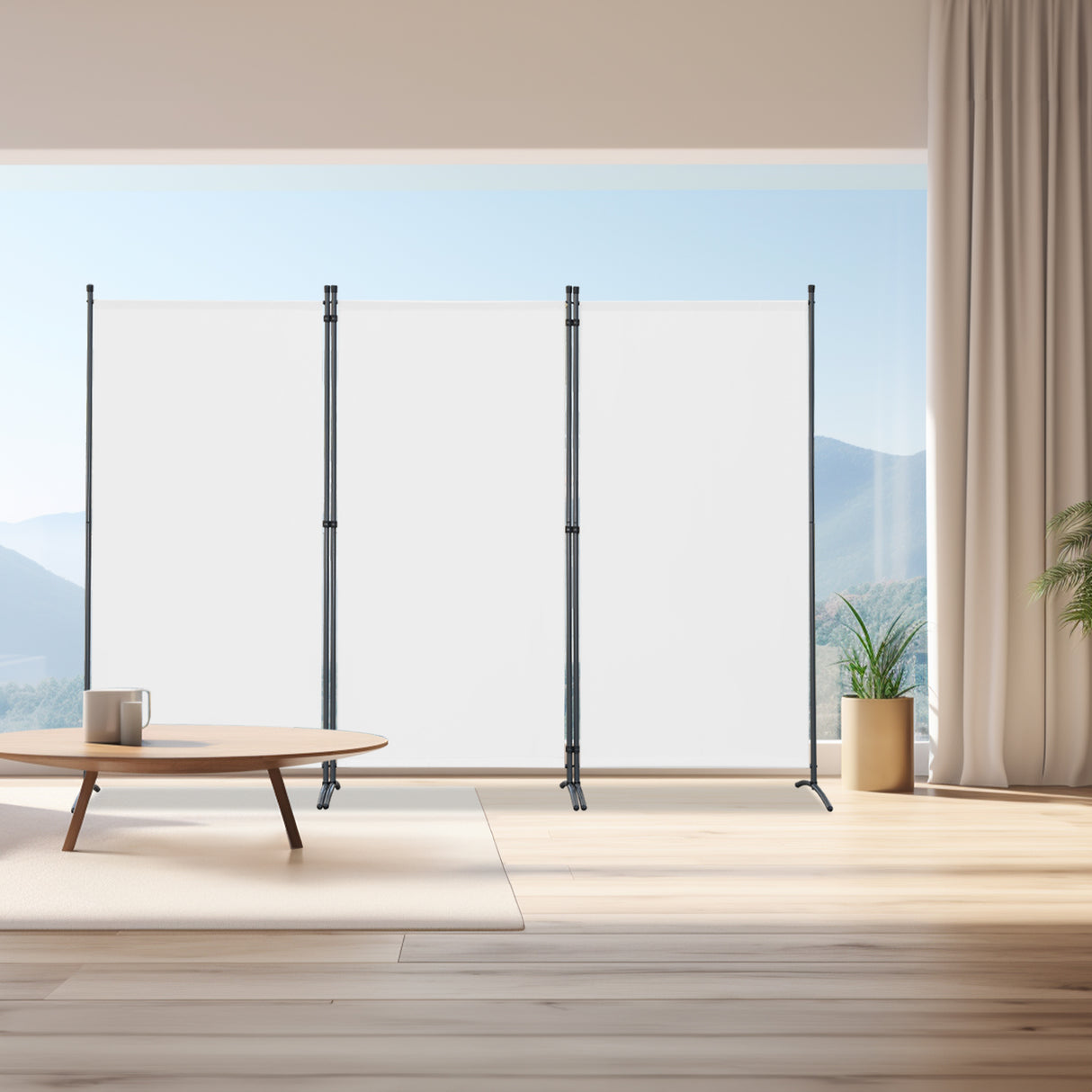 Paravent Raumteiler Outdoor Sichtschutz 243 x 169 cm, 3 Paneele