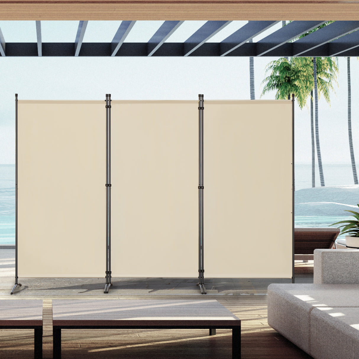 Angel Living Paravent Sichtschutz Balkonbespannung Balkonsichtschutz Paravent Raumteiler Trennwand 243x180cm