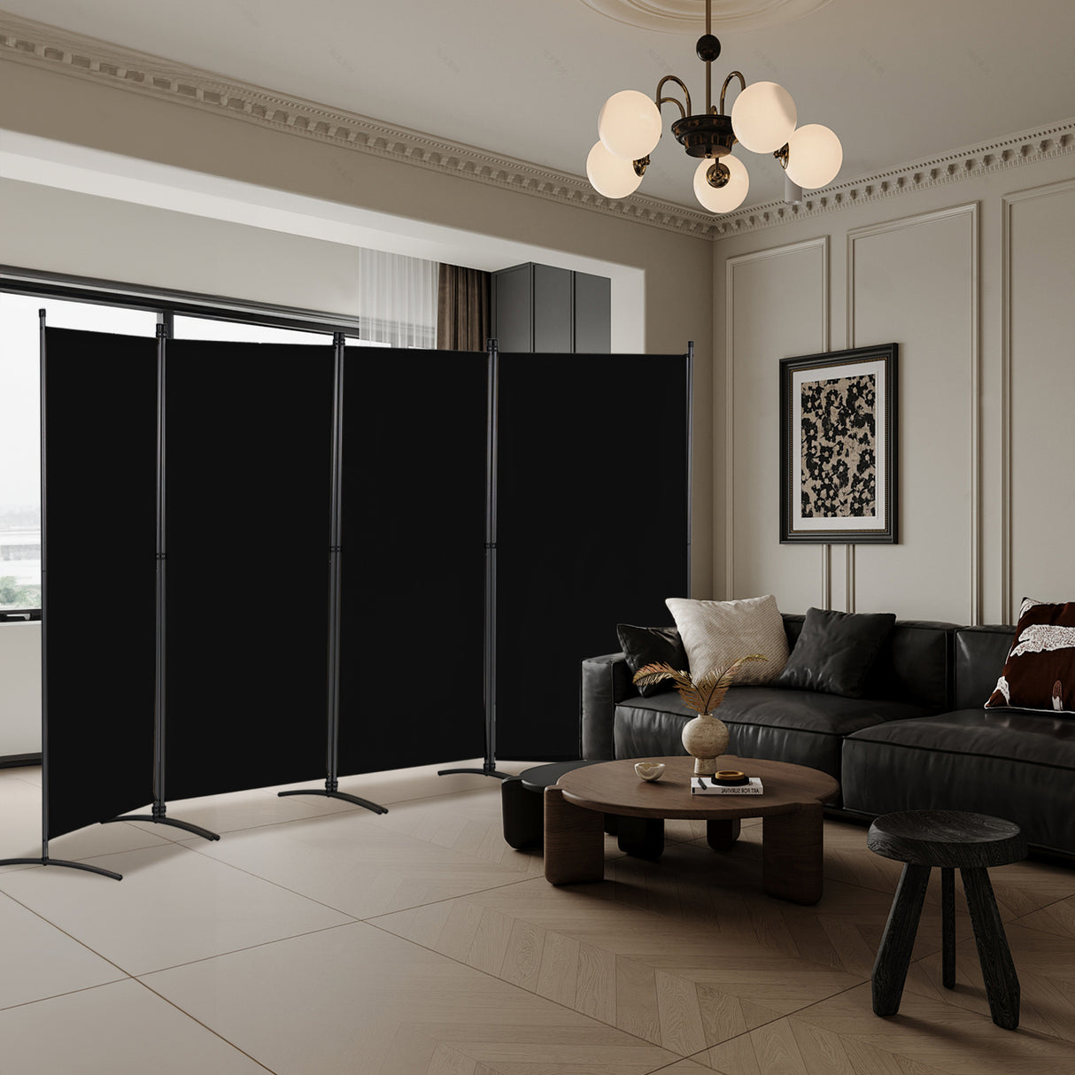 Paravent 4tlg 324X169CM Sichtschutz Balkonbespannung Balkonsichtschutz Paravent Raumteiler Trennwand