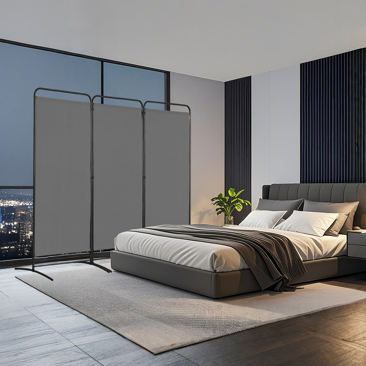 Angel Living Paravent 4 Teilig Klappbar Raumteiler für Büros, Balkon,Schlafzimmer,Außengarten,243cm x 180cm