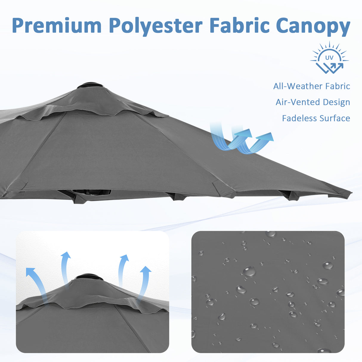 Angel Living Doppelsonnenschirm mit kurbel Groß Sonnenschirm Marktschirm für Terrasse,Balkon & Garten UPF 50+