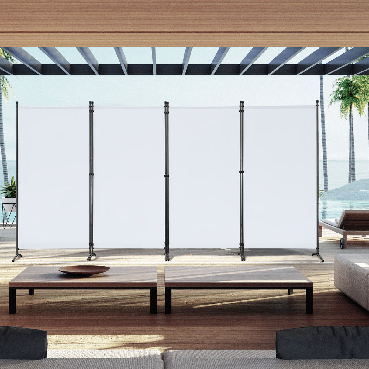 Angel Living Paravent Sichtschutz Balkonbespannung Balkonsichtschutz Paravent Raumteiler Trennwand , 324x180cm