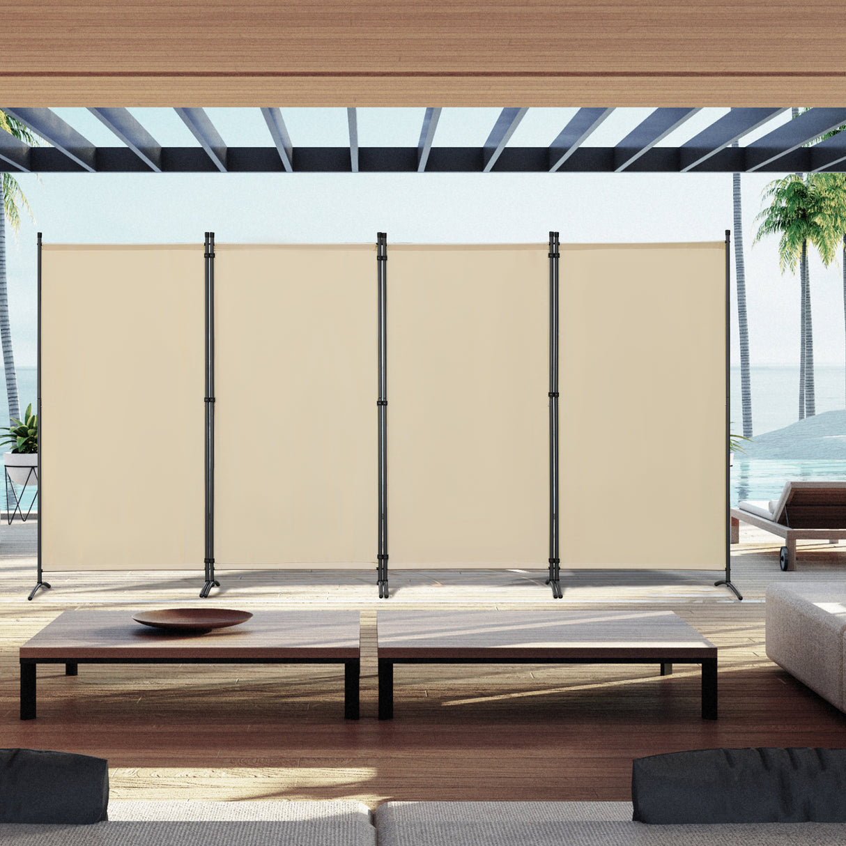 Angel Living Paravent Sichtschutz Balkonbespannung Balkonsichtschutz Paravent Raumteiler Trennwand , 324x180cm