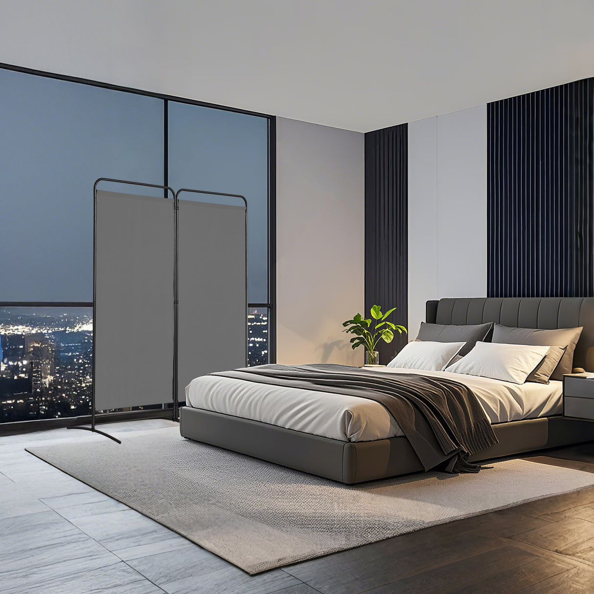 Angel Living Paravent 2 Teilig Klappbar Raumteiler für Büros, Balkon,Schlafzimmer,Außengarten, 162cm x 180cm