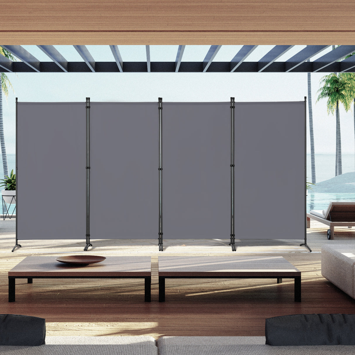 Angel Living Paravent Sichtschutz Balkonbespannung Balkonsichtschutz Paravent Raumteiler Trennwand , 324x180cm