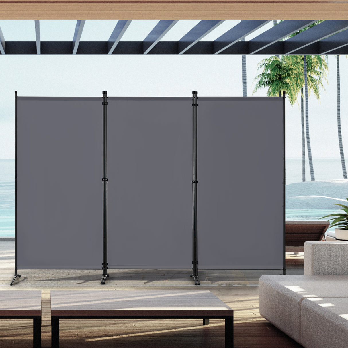 Angel Living Paravent Sichtschutz Balkonbespannung Balkonsichtschutz Paravent Raumteiler Trennwand 243x180cm